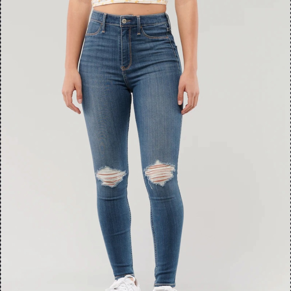 Hollister ultra high rise jean legging medium wash